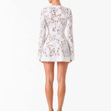 Mini Robe em Renda com Decote em V