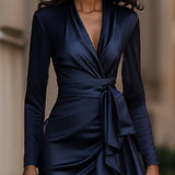 Alice | Vestido maxi em setin com volantes