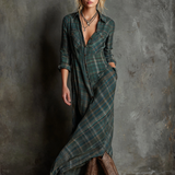 Alice | Vestido Maxi Listrado com Colarinho