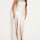 Robe maxi com lantejoulas dos nu