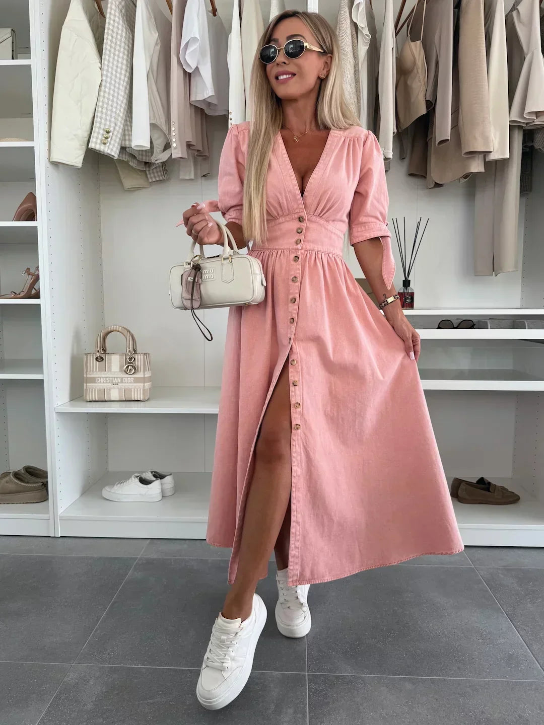 Alice | Vestido de denim vibrante