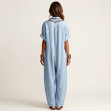Maxi Robe em Linho Bordado