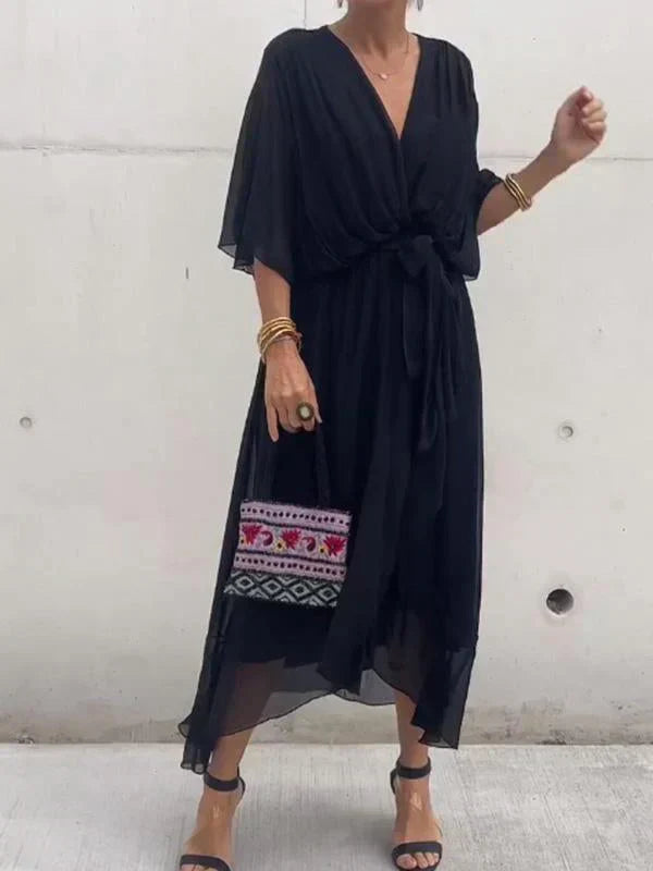 Alice | Robe em mousseline com decote em V
