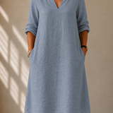 Vestido Suave com Gola Tunisina