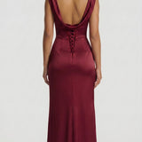 Barcelona - Vestido Maxi Borgonha