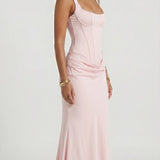 Florbela - Vestido Maxi Rosa Blush