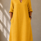 Vestido Fluido de Mangas Longas
