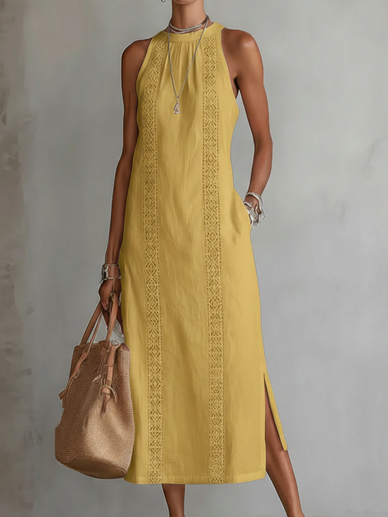 Tatiana | Vestido em Linho com Colarinho