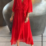 Alice | Robe em mousseline com decote em V