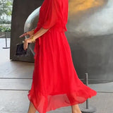Alice | Robe em mousseline com decote em V